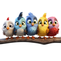 Finches cartoon character on Transparent Background png