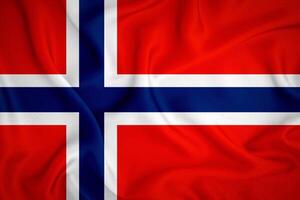 Norway flag background. Norway flag with fabric texture photo