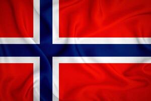 Norway flag background. Norway flag with fabric texture photo