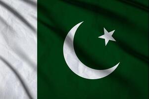 Pakistan flag on the background texture. photo