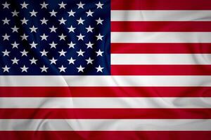 Estados Unidos bandera antecedentes. cerca arriba ondulación bandera de America. foto