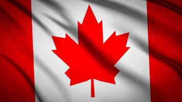 close up waving flag of Canada. flag symbols of Canada. photo