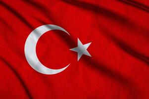 Turkey flag on the background texture. photo