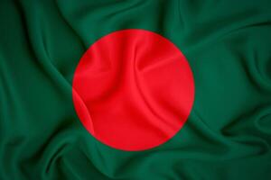 Bangladesh bandera antecedentes. bandera de Bangladesh ondulación en el viento. 3d ilustración foto