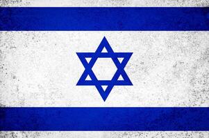 Israel flag on the background texture. photo