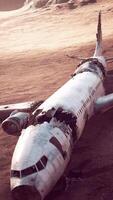 abandoned crushed plane in desert video