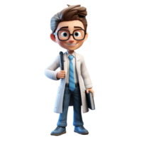 medico cartone animato personaggio su trasparente sfondo png