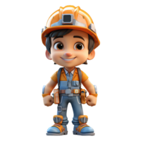 engineering cartoon character on Transparent Background png