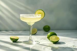 Margarita With Limes on Table. photo