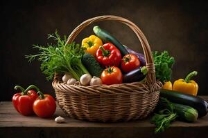 Basket full of vegetables photo