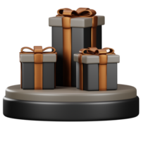 3d Podium Geschenk Box png