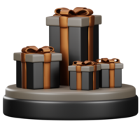 3d podio regalo caja png