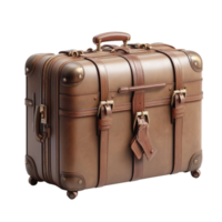 a brown suitcase on transparent background png