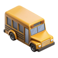 3d isometrische icoon van school- bus png