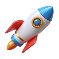 3d isometric icon of rocket png