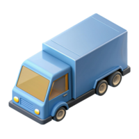 3d isometric icon of cargo truck, box truck png