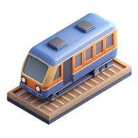 3d isometric icon of train png