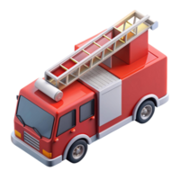 3d isometric icon of ladder truck png