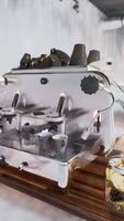 Coffee Machine on Wooden Table video