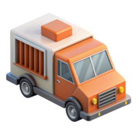 3d isometric icon of jail truck png