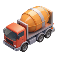 3d isometric icon of cement truck png