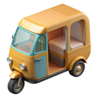 3d isometric icon of bajaj rickshaw png