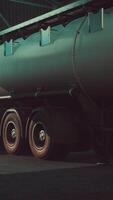 Large Tanker Truck Parked in Garage video