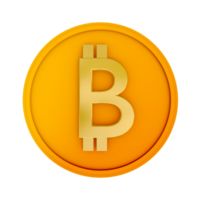 baixo poli bitcoin ouro moeda ícone png