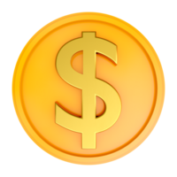 Dollar Coin Gold Low Poly png