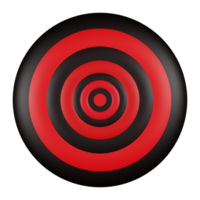 Red and Black 3D Bullseye Target png