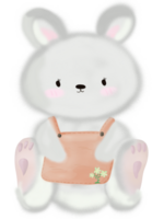 a cute bunny with a bag on its back png