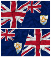 Anguilla and United Kingdom Half Combined Flags Background with Cloth Bump Texture, Bilateral Relations, Peace and Conflict, 3D Rendering png