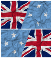 Federated States of Micronesia and United Kingdom Half Combined Flags Background with Cloth Bump Texture, Bilateral Relations, Peace and Conflict, 3D Rendering png