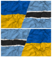 Botswana and Ukraine Half Combined Flags Background with Cloth Bump Texture, Bilateral Relations, Peace and Conflict, 3D Rendering png