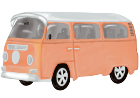 an orange van with a white roof on a transparent background png