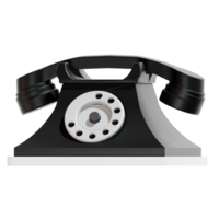 an old black telephone on a white background png