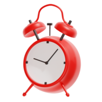 red alarm clock on transparent background png