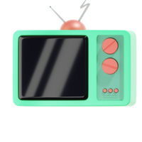 an old television with a red button on it png