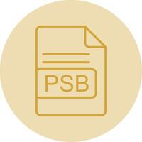 psb archivo formato línea amarillo circulo icono vector