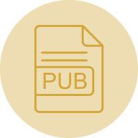 PUB File Format Line Yellow Circle Icon vector