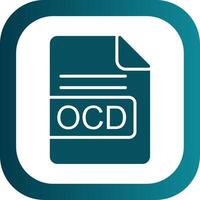 OCD File Format Glyph Gradient Corner Icon vector