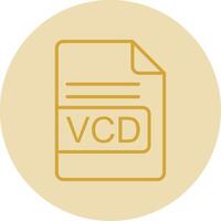 vcd archivo formato línea amarillo circulo icono vector
