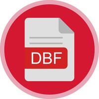 DBF File Format Flat Multi Circle Icon vector