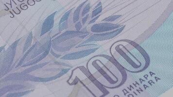 100 Yougoslavie dinar Dinah nationale devise légal soumissionner billet de banque facture 5 video
