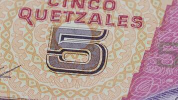 5 Guatemala Quetzal National Währung legal zärtlich Banknote Rechnung zentral Bank 3 video