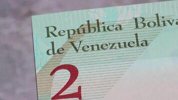 2 Venezuela bolivars Sud Amérique nationale devise légal soumissionner facture banque 5 video