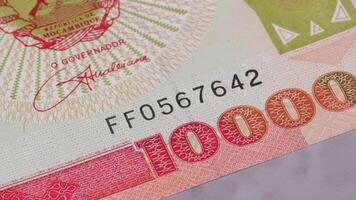 100000 mozambikanska metiska nationell valuta Rättslig anbud räkningen stänga upp 4 video