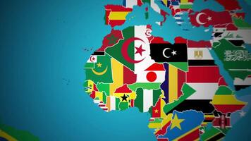 Mali map flag country nation outline world motion graphics animation video