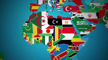 Chad map flag country nation outline world motion graphics animation video