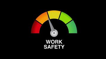 Good work safety meter level dial scale motion graphics 2d animation black video
